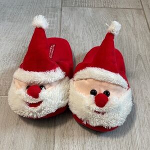 Cozy Santa Kids Red Christmas Slippers